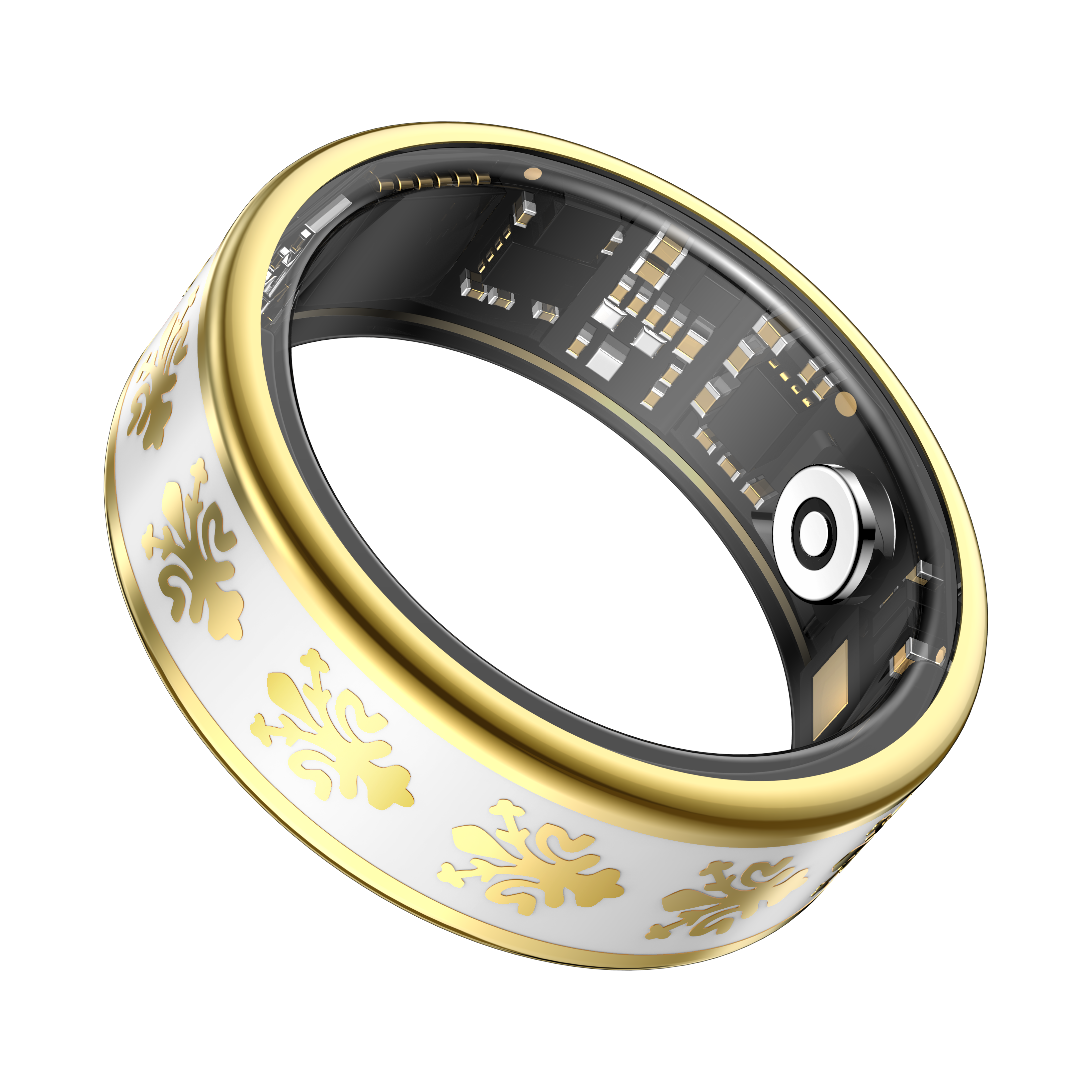 SY03 Gold Circle Smart Ring, Best Gifts for Her/ Him, Black/ White/ Pink Ring Sport Tracker