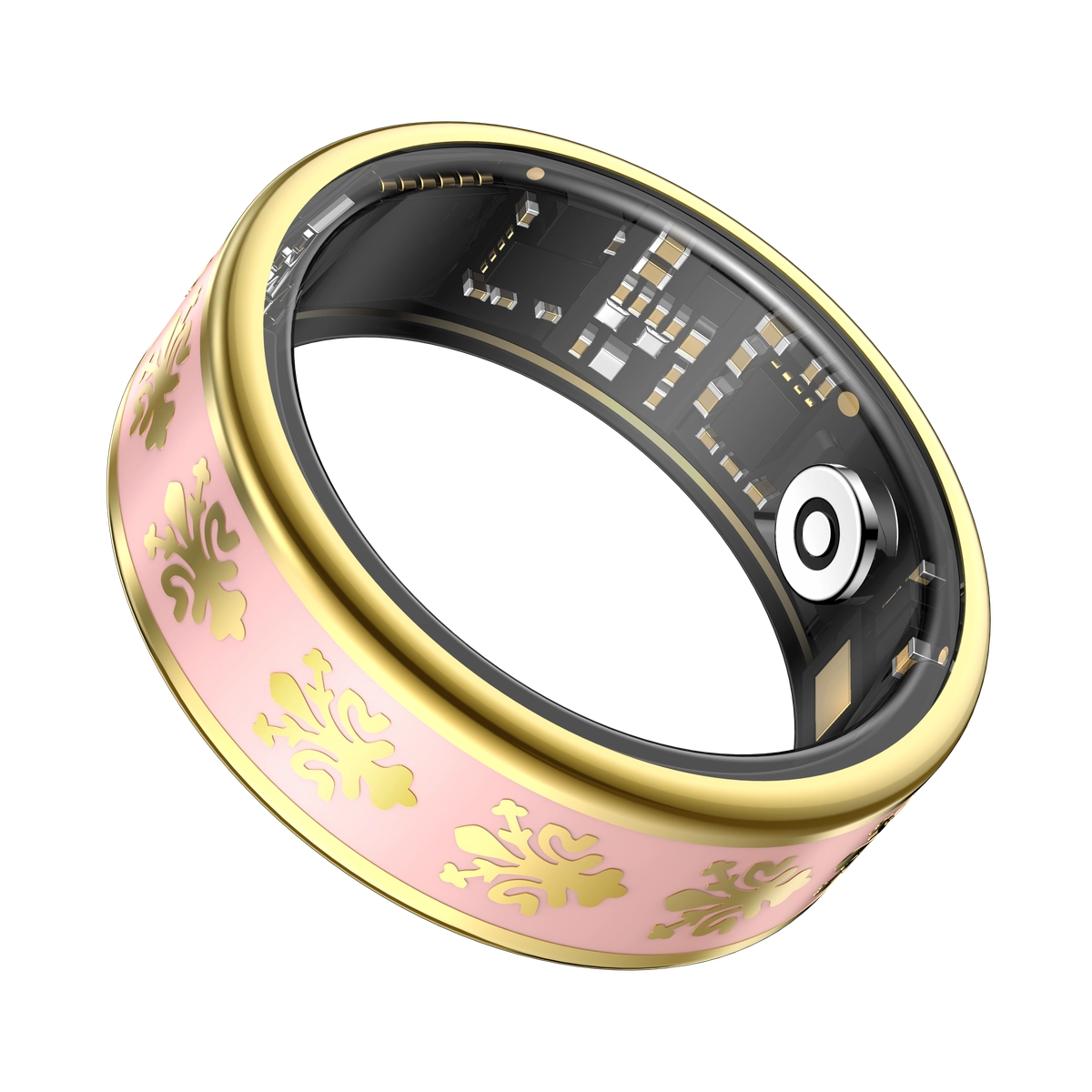 SY03 Gold Circle Smart Ring, Best Gifts for Her/ Him, Black/ White/ Pink Ring Sport Tracker