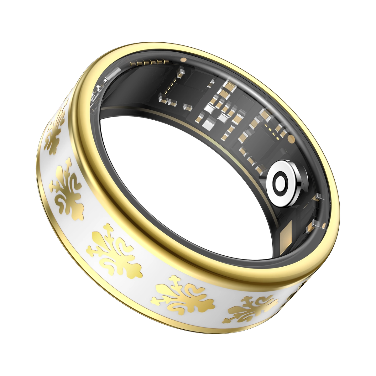 SY03 Gold Circle Smart Ring, Best Gifts for Her/ Him, Black/ White/ Pink Ring Sport Tracker