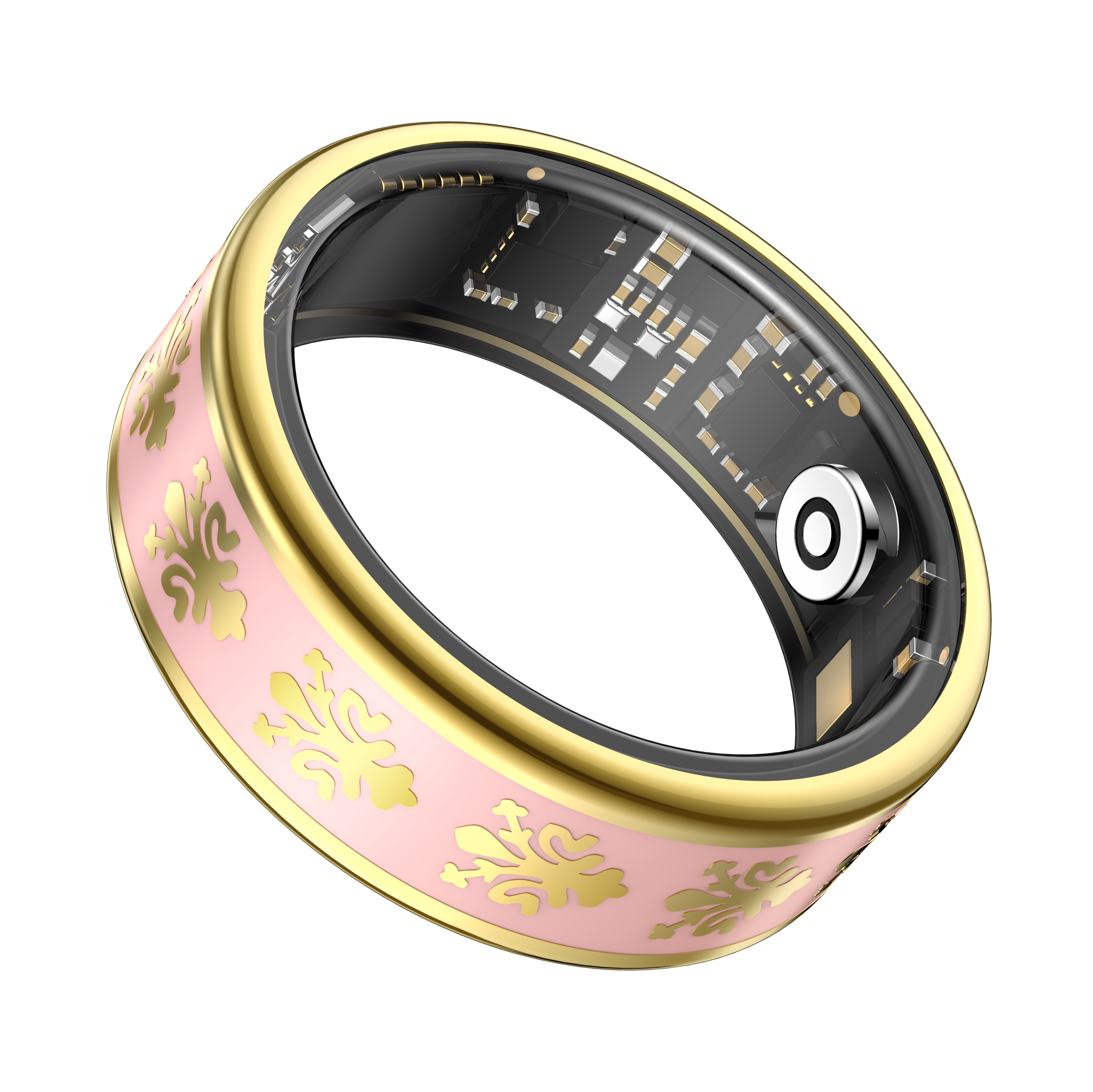 SY03 Gold Circle Smart Ring, Best Gifts for Her/ Him, Black/ White/ Pink Ring Sport Tracker