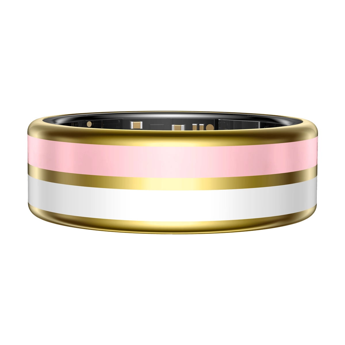 SY03 Gold Circle Smart Ring, Best Gifts for Her/ Him, Black/ White/ Pink Ring Sport Tracker