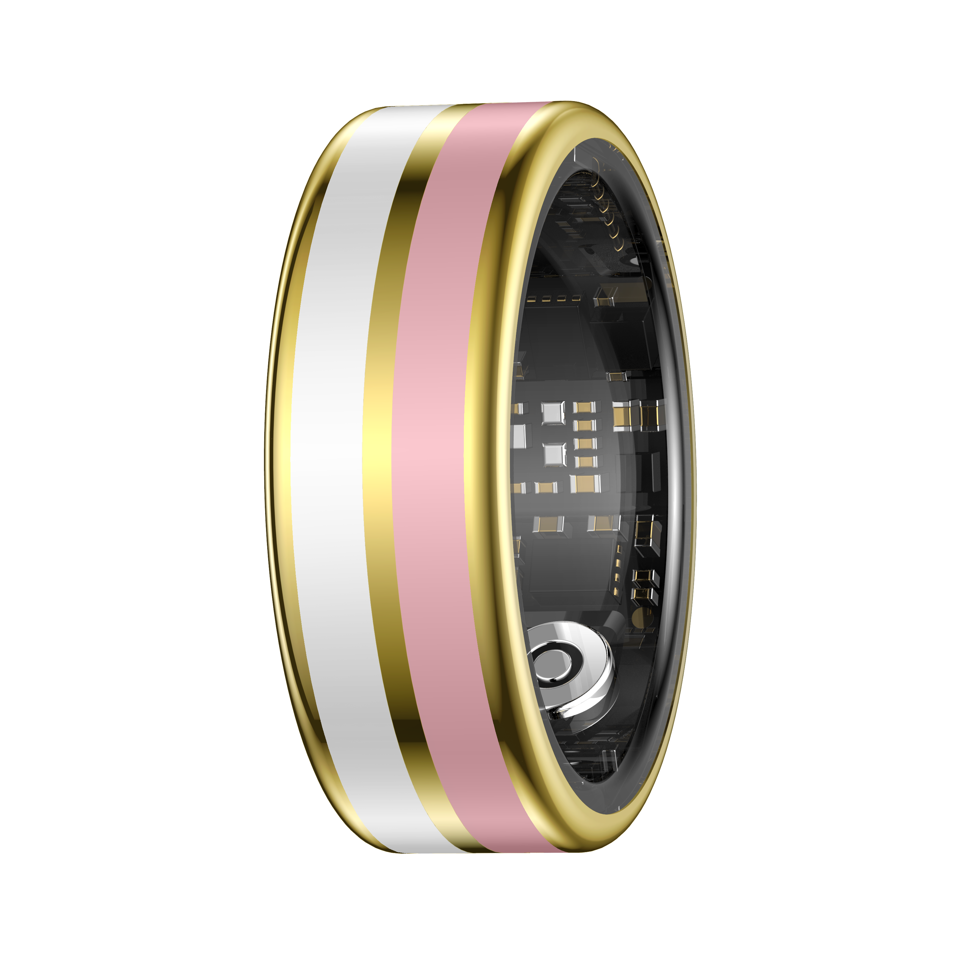 SY03 Gold Circle Smart Ring, Best Gifts for Her/ Him, Black/ White/ Pink Ring Sport Tracker