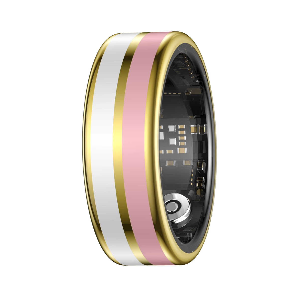 SY03 Gold Circle Smart Ring, Best Gifts for Her/ Him, Black/ White/ Pink Ring Sport Tracker