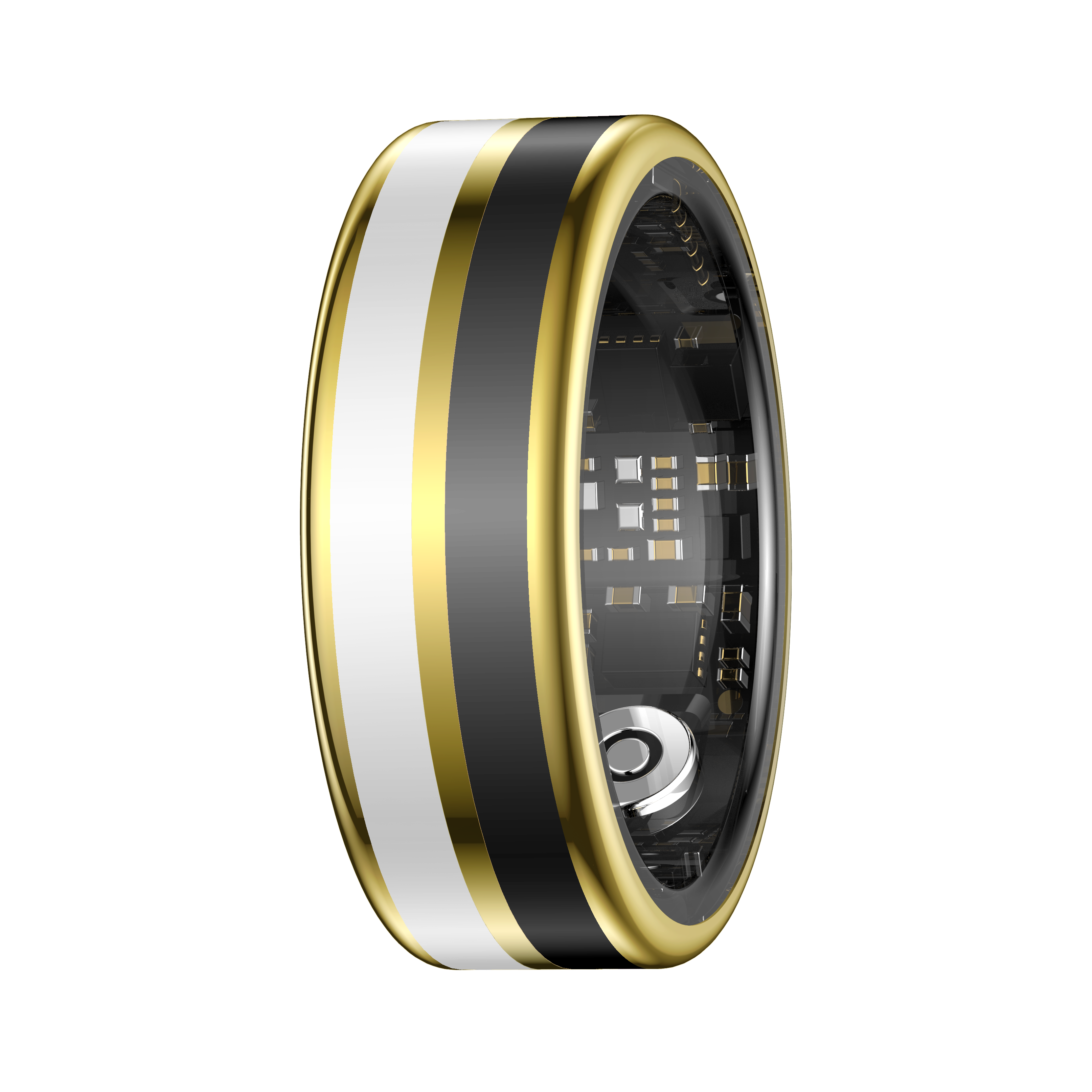 SY03 Gold Circle Smart Ring, Best Gifts for Her/ Him, Black/ White/ Pink Ring Sport Tracker