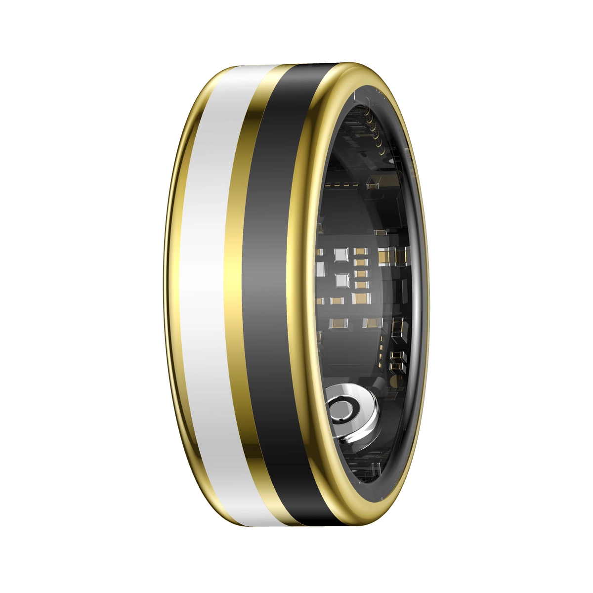 SY03 Gold Circle Smart Ring, Best Gifts for Her/ Him, Black/ White/ Pink Ring Sport Tracker