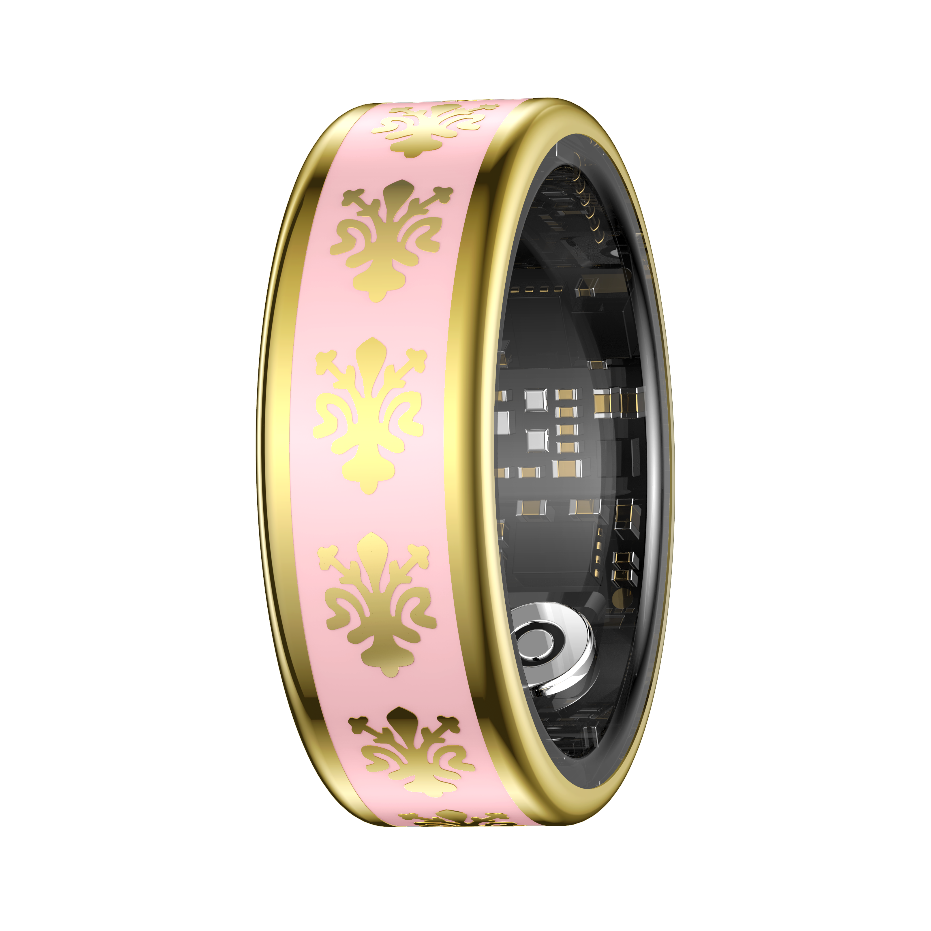 SY03 Gold Circle Smart Ring, Best Gifts for Her/ Him, Black/ White/ Pink Ring Sport Tracker