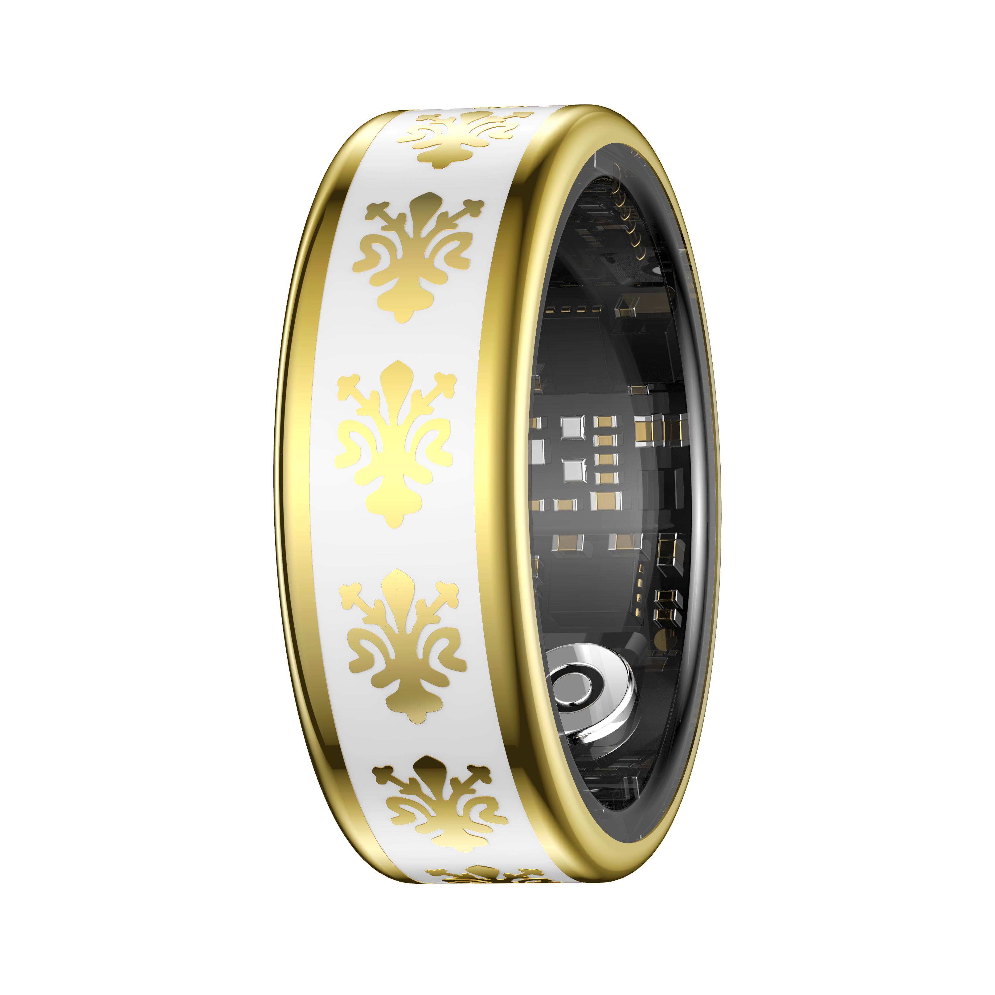 SY03 Gold Circle Smart Ring, Best Gifts for Her/ Him, Black/ White/ Pink Ring Sport Tracker