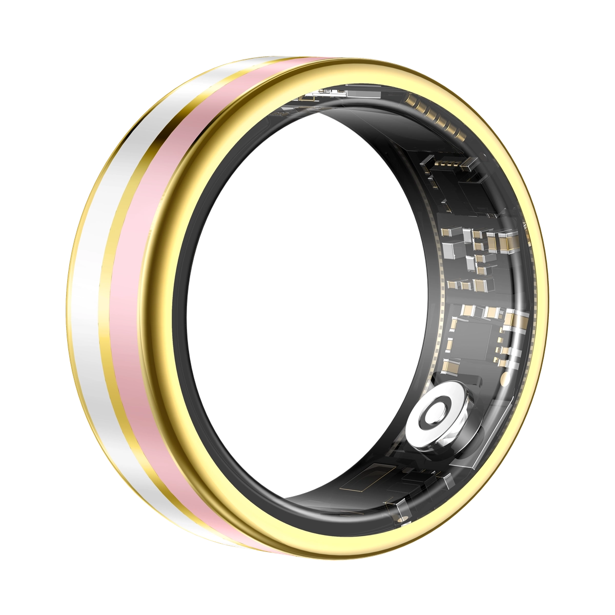 SY03 Gold Circle Smart Ring, Best Gifts for Her/ Him, Black/ White/ Pink Ring Sport Tracker