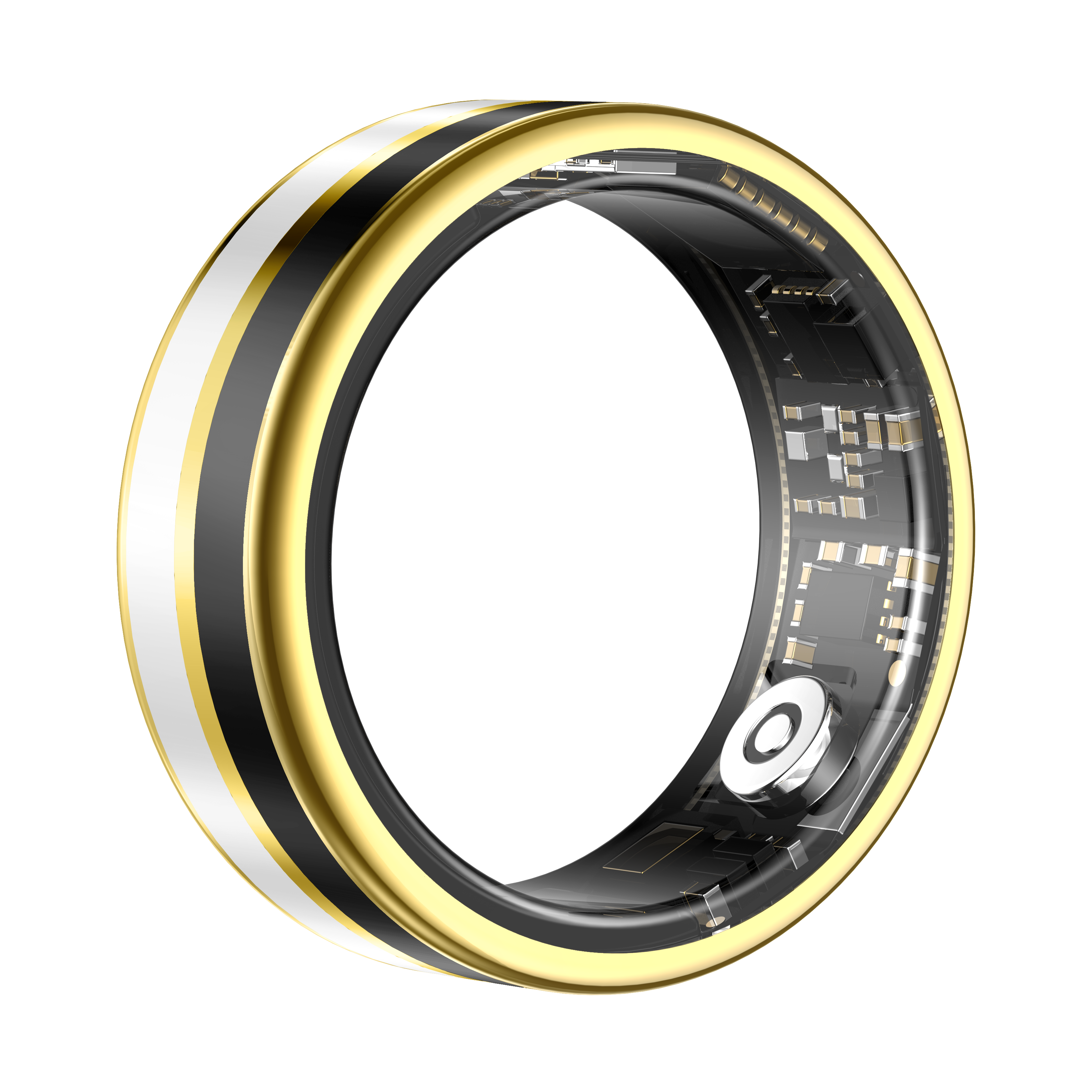 SY03 Gold Circle Smart Ring, Best Gifts for Her/ Him, Black/ White/ Pink Ring Sport Tracker