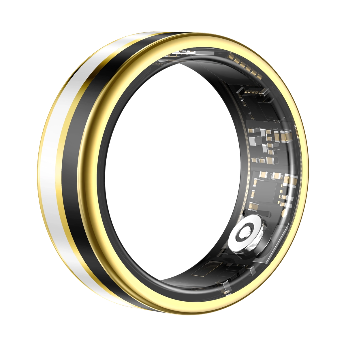 SY03 Gold Circle Smart Ring, Best Gifts for Her/ Him, Black/ White/ Pink Ring Sport Tracker