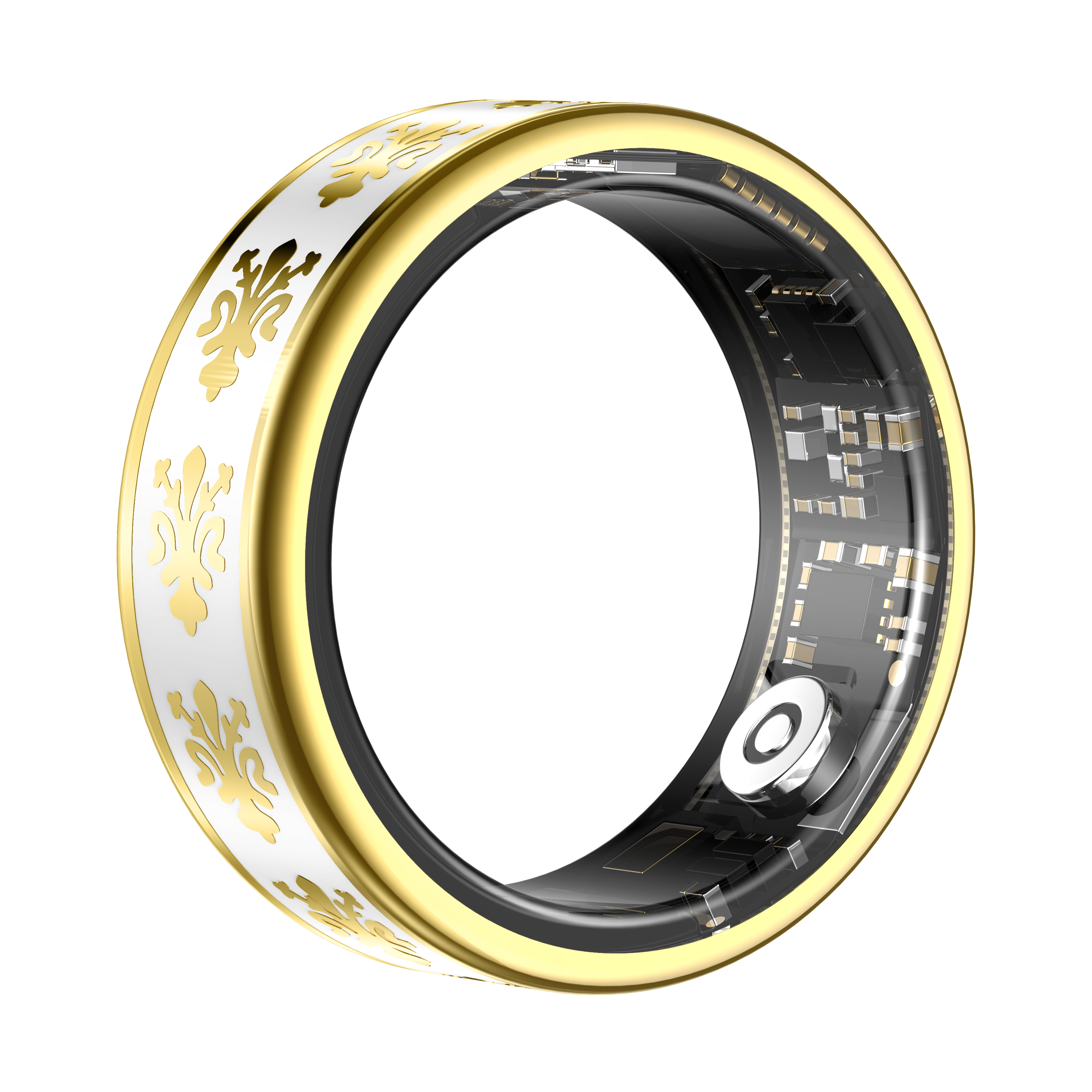 SY03 Gold Circle Smart Ring, Best Gifts for Her/ Him, Black/ White/ Pink Ring Sport Tracker