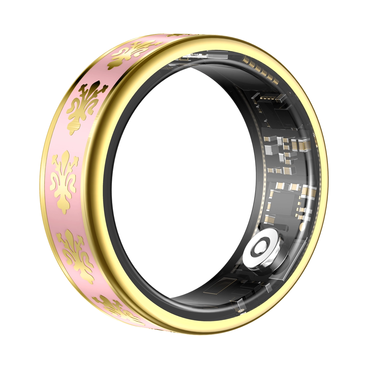 SY03 Gold Circle Smart Ring, Best Gifts for Her/ Him, Black/ White/ Pink Ring Sport Tracker