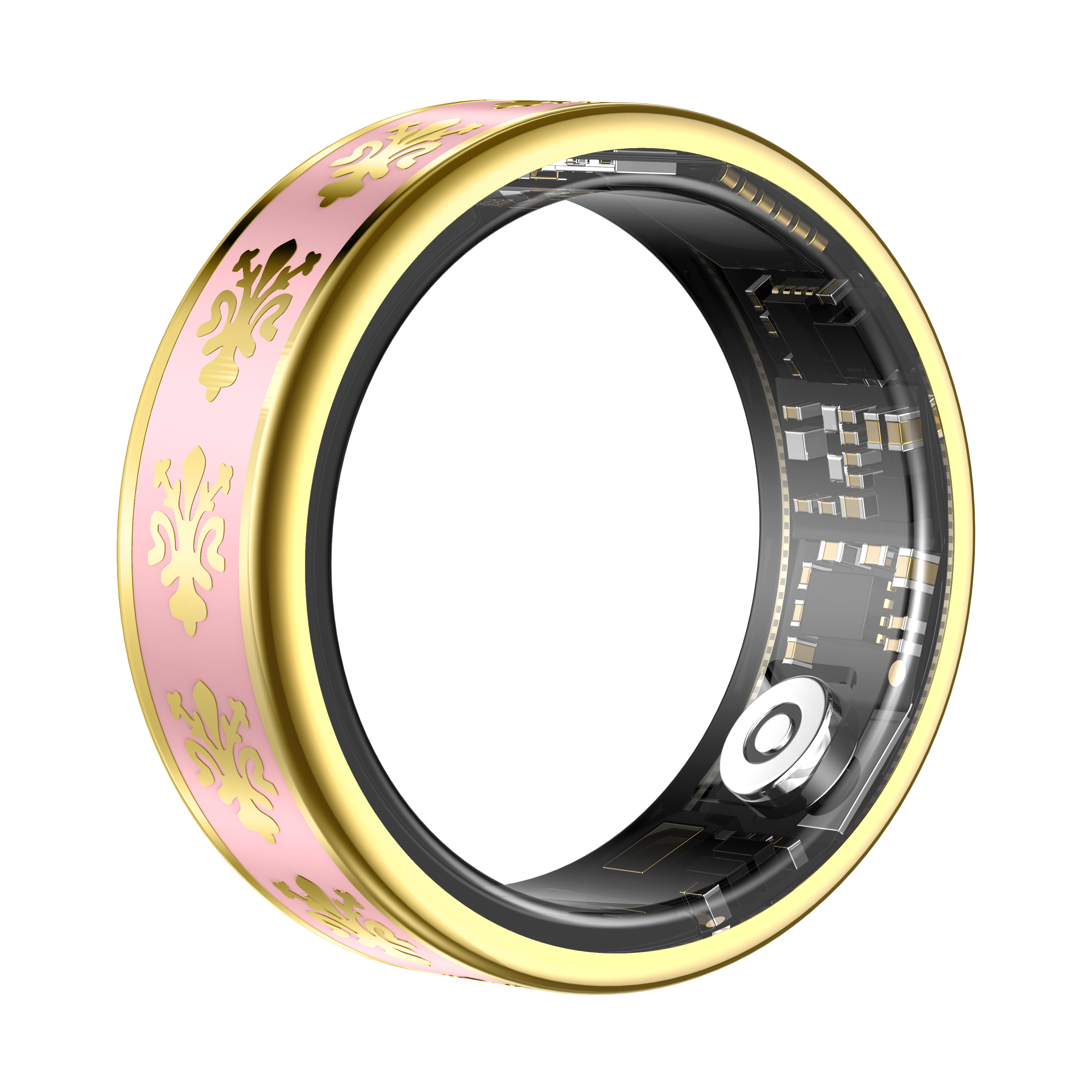 SY03 Gold Circle Smart Ring, Best Gifts for Her/ Him, Black/ White/ Pink Ring Sport Tracker