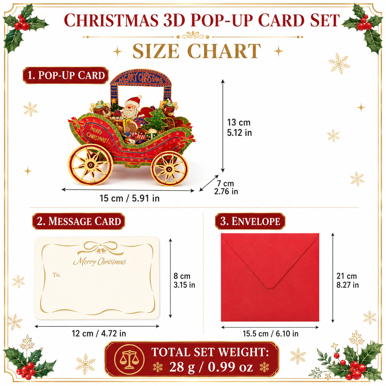 Santa Claus Delivering Gifts In A Car: 3D Pop Up Greeting Card for Chiristmas Day Gifts