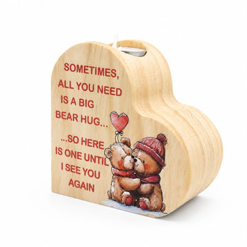 Personalized Name/Photo Custom Wooden Heart Tea Light Candle Holder – Sublimation Gift Keepsake