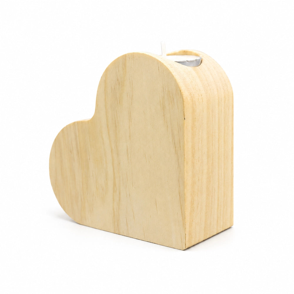 Personalized Name/Photo Custom Wooden Heart Tea Light Candle Holder – Sublimation Gift Keepsake