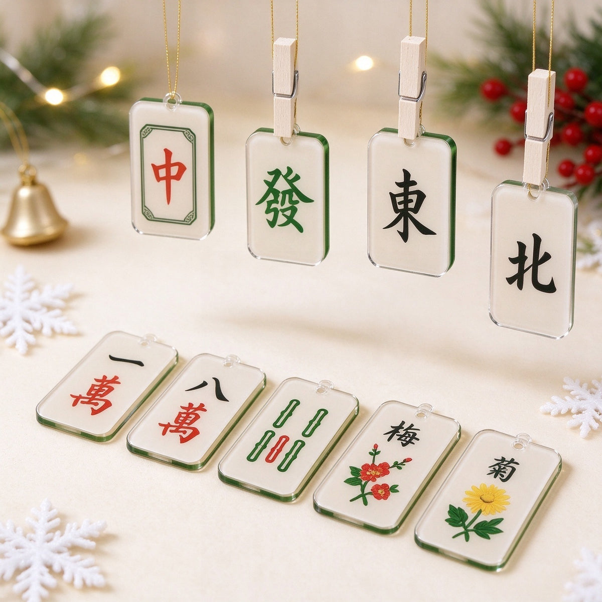Summer Mahjong Advent Calendar – 24 Acrylic Ornaments