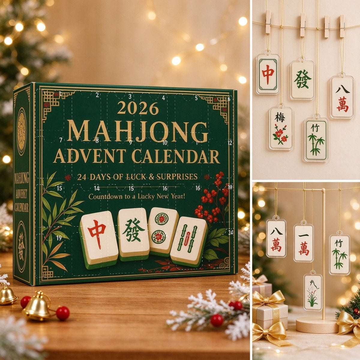 Summer Mahjong Advent Calendar – 24 Acrylic Ornaments