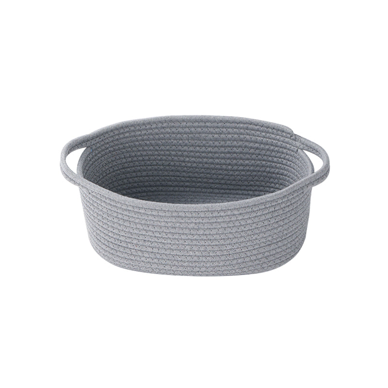 Thksyo Small Woven Baskets, 12"x8"x5" Rope Baby Toy Storage Basket with Handle, Durable Gift Basket Empty for Graduation Easter Christmas