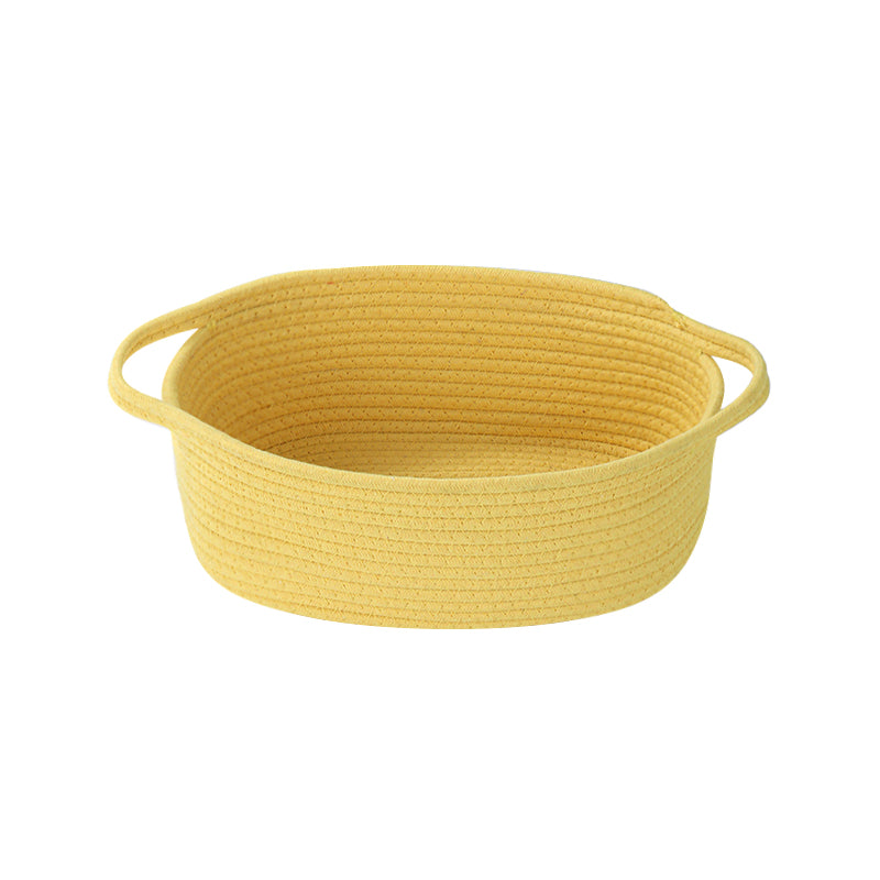 Thksyo Small Woven Baskets, 12"x8"x5" Rope Baby Toy Storage Basket with Handle, Durable Gift Basket Empty for Graduation Easter Christmas