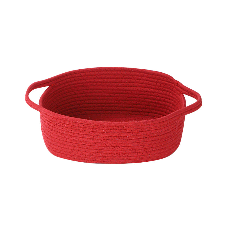 Thksyo Small Woven Baskets, 12"x8"x5" Rope Baby Toy Storage Basket with Handle, Durable Gift Basket Empty for Graduation Easter Christmas