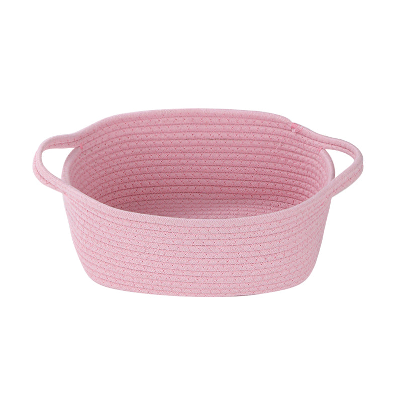 Thksyo Small Woven Baskets, 12"x8"x5" Rope Baby Toy Storage Basket with Handle, Durable Gift Basket Empty for Graduation Easter Christmas
