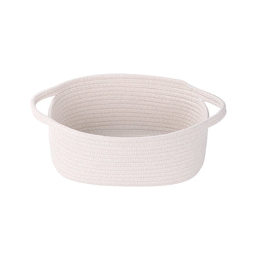 Thksyo Small Woven Baskets, 12"x8"x5" Rope Baby Toy Storage Basket with Handle, Durable Gift Basket Empty for Graduation Easter Christmas