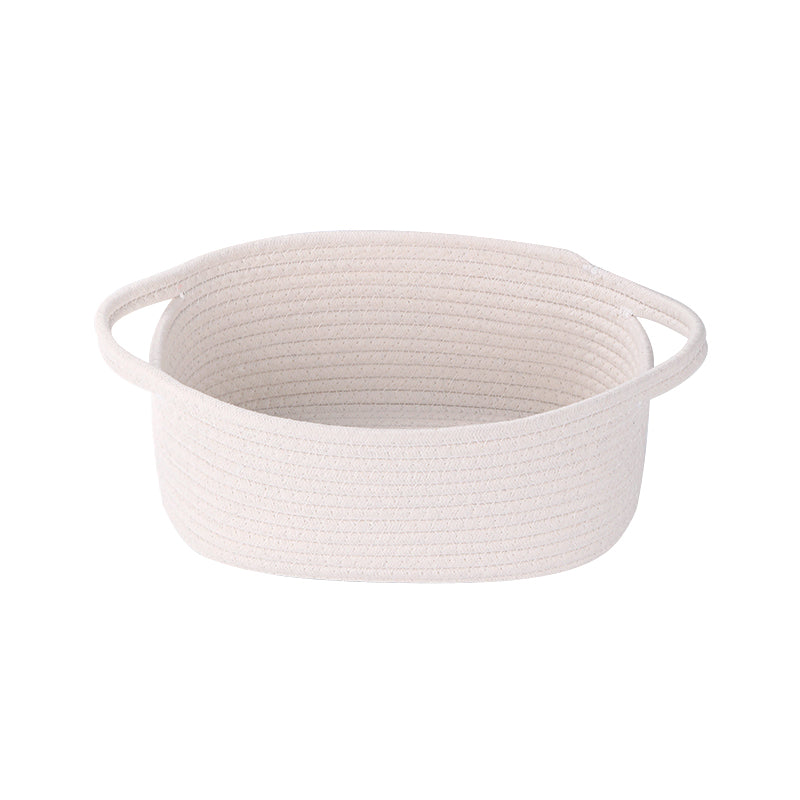 Thksyo Small Woven Baskets, 12"x8"x5" Rope Baby Toy Storage Basket with Handle, Durable Gift Basket Empty for Graduation Easter Christmas