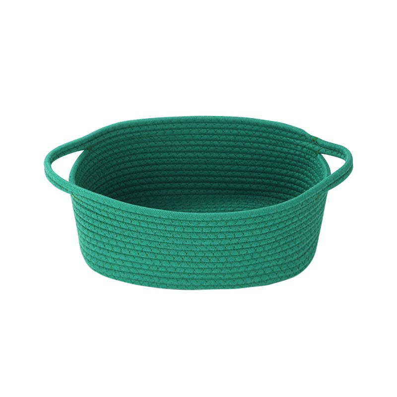 Thksyo Small Woven Baskets, 12"x8"x5" Rope Baby Toy Storage Basket with Handle, Durable Gift Basket Empty for Graduation Easter Christmas