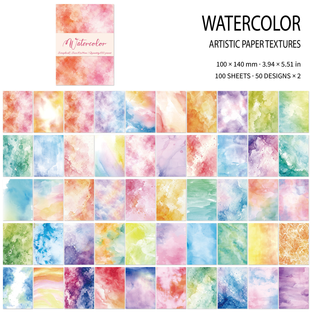 Vintage Scrapbook Paper 100 Sheets/Pack – 6 Styles Decorative Background Paper