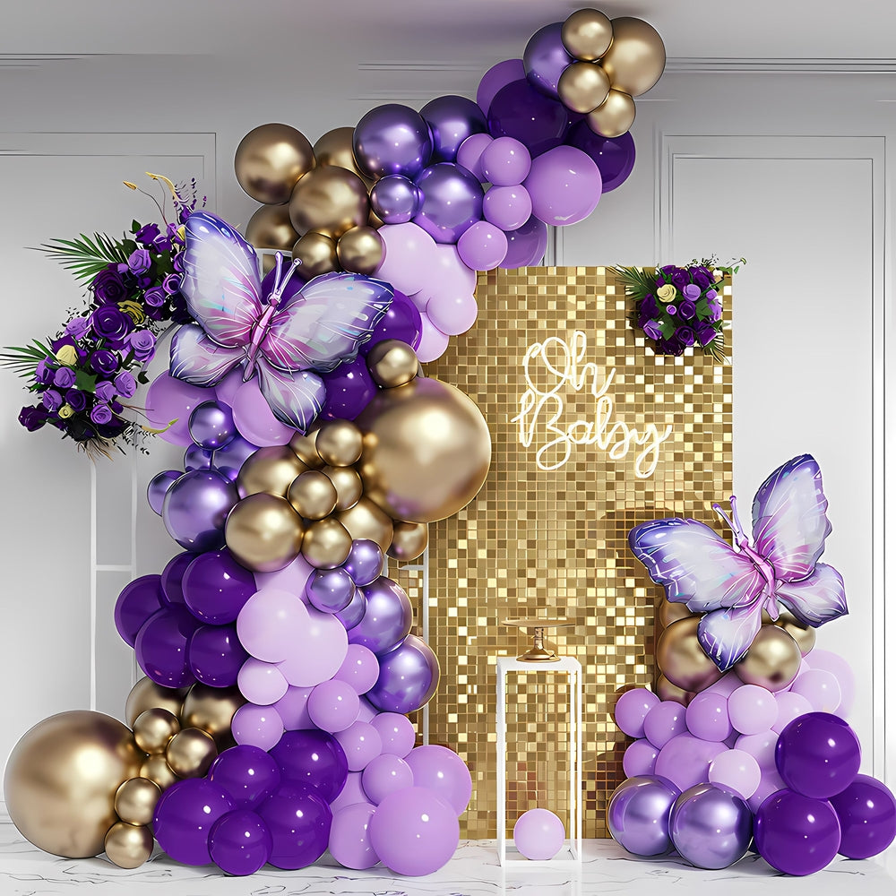 Redn Yellow Purple Pink Balloons Set for Wedding/ Birthday/ Parties/ Her/ Girls Event Decorations