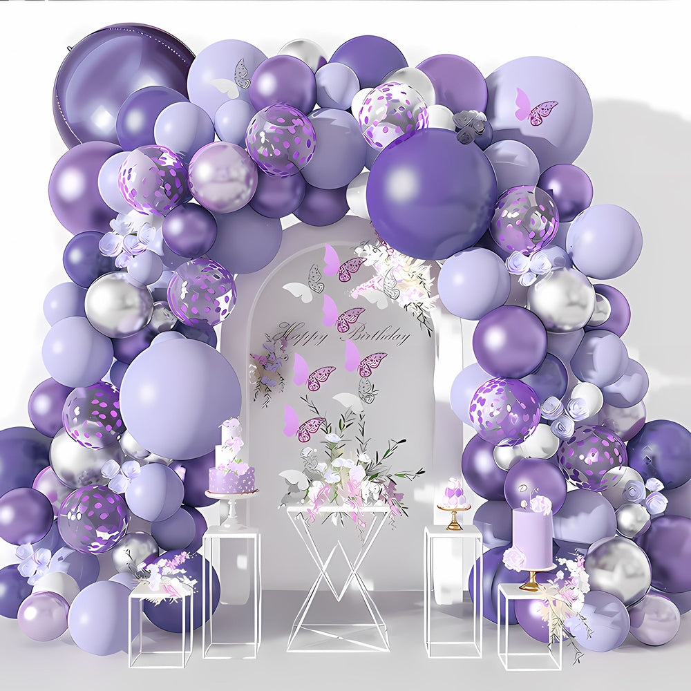 Redn Yellow Purple Pink Balloons Set for Wedding/ Birthday/ Parties/ Her/ Girls Event Decorations