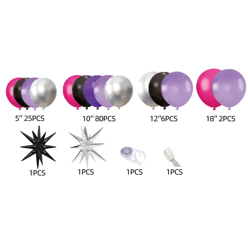 Redn Yellow Purple Pink Balloons Set for Wedding/ Birthday/ Parties/ Her/ Girls Event Decorations