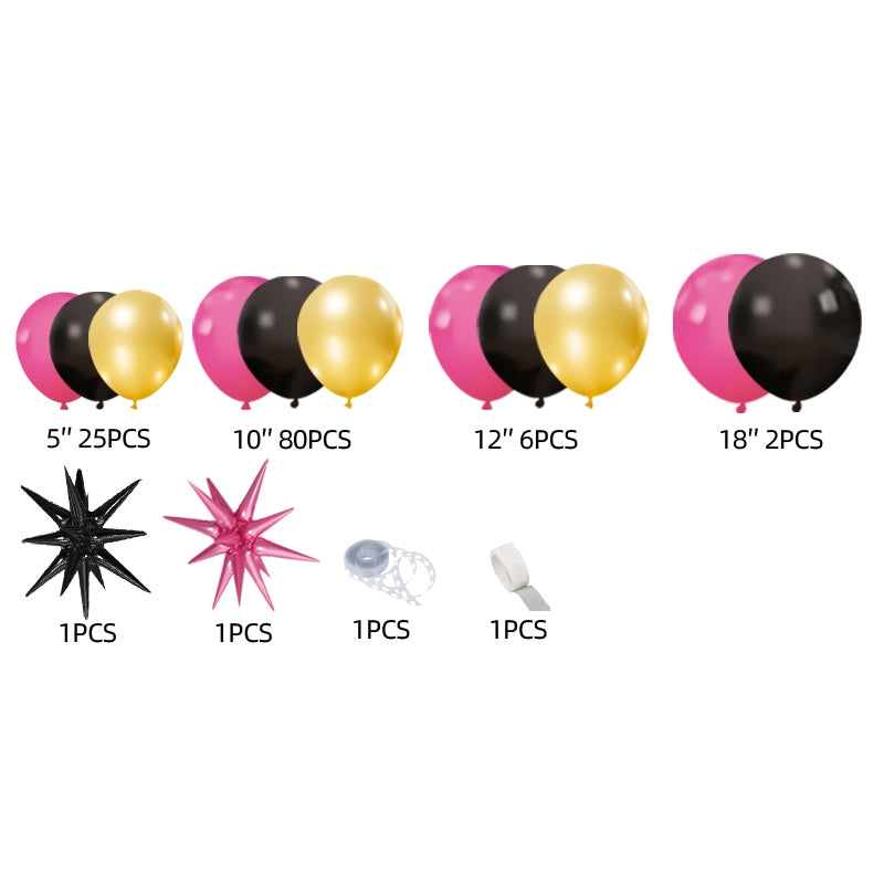 Redn Yellow Purple Pink Balloons Set for Wedding/ Birthday/ Parties/ Her/ Girls Event Decorations