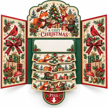 Wholesale DIY 3D Christmas Pop-Up Pull-Tab Greeting Cards