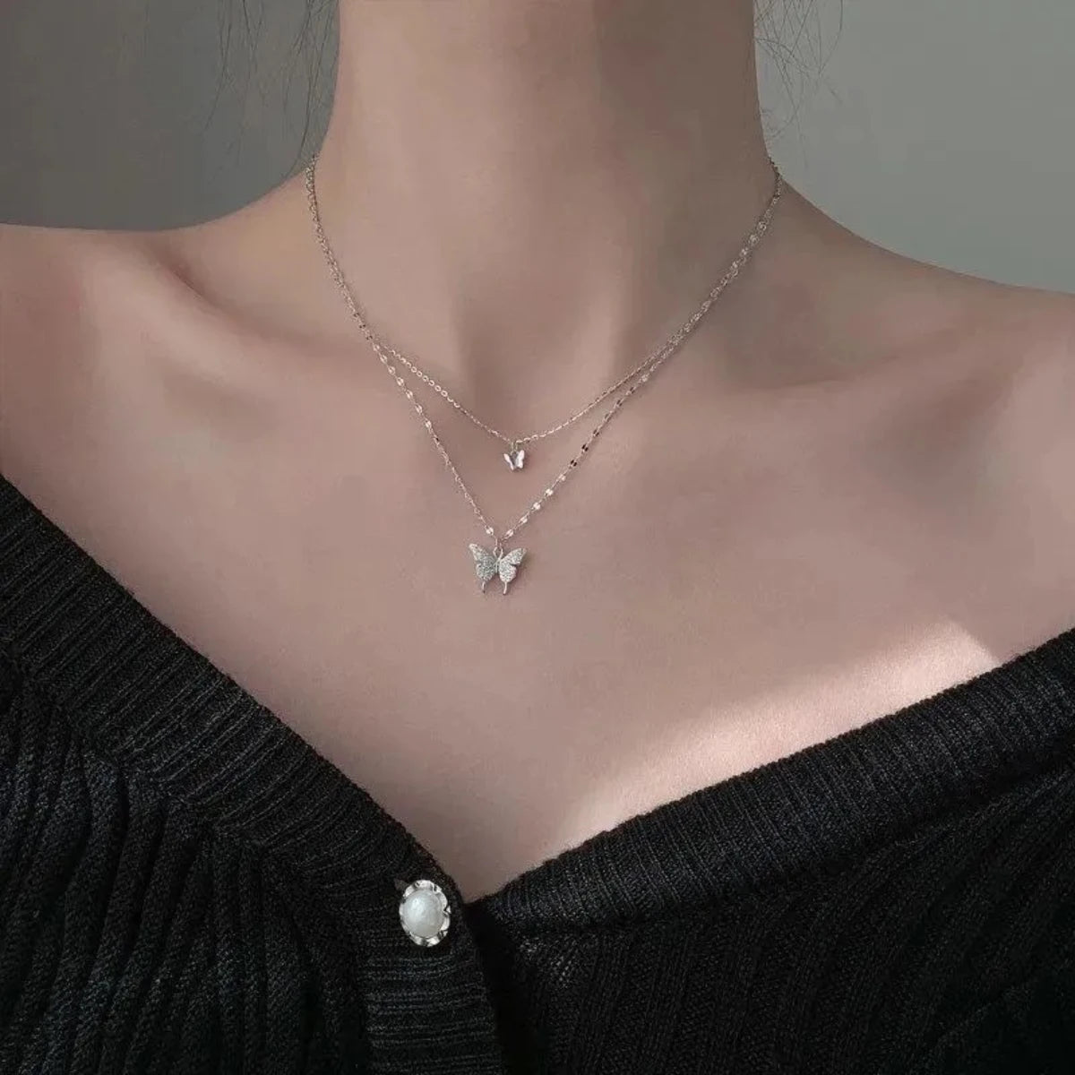Fashion Simple Personalized Alloy Necklace Lats Shiny Collar Suitable for Women's Daily Accessories Holiday Gifts-S084