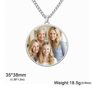 Print Demand Photo Necklace Personalized Picture Custom Gift For Men Woman Couple Family Father Chain Stainless Steel Jewelry