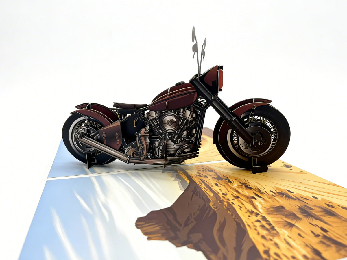 3D Pop Up Creative Motorcycle Greeting Cards Creative Gift for Motorcycle Enthusiasts / Him/ Dad/ Son/ Boyfriend