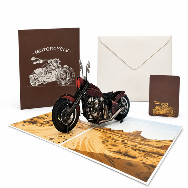 3D Pop Up Creative Motorcycle Greeting Cards Creative Gift for Motorcycle Enthusiasts / Him/ Dad/ Son/ Boyfriend