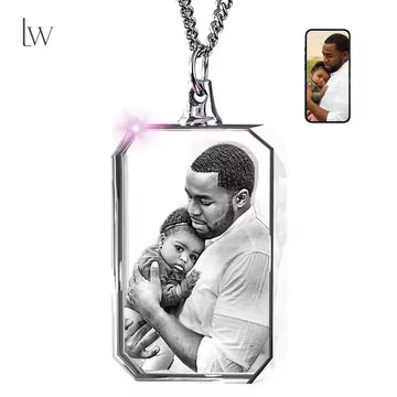 Customized 3D Crystal Photo, Personalized Gift Necklace Heart, Gift for Wife,Women, Men, Great Custom Gifts With Your Own Photo