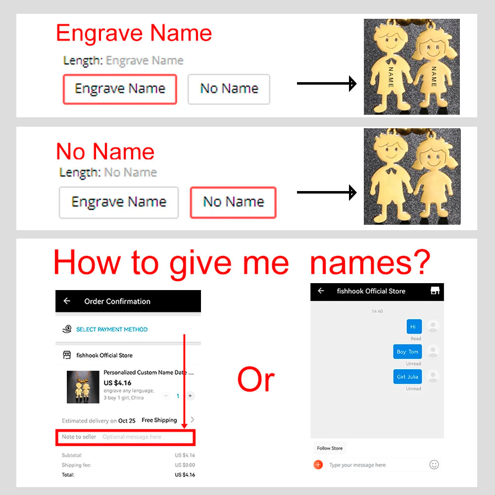 Personalized Boy Girl Necklace Custom Chain Name Mother Father Day Kid Family Gift For Women Men Stainless Steel Pendant Jewelry