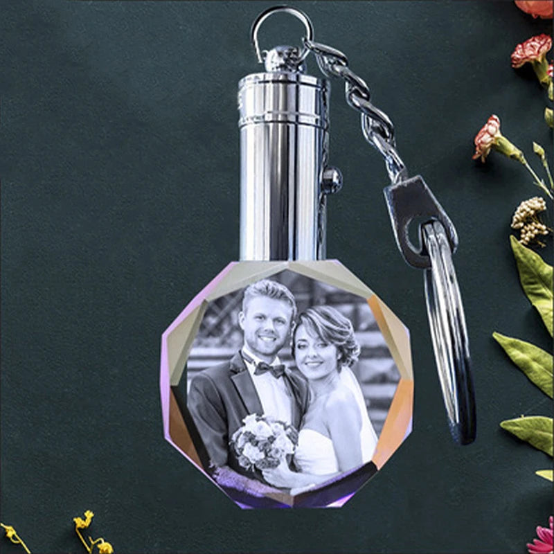 Customized 3D Crystal Photo, Personalized Gift Necklace Heart, Gift for Wife,Women, Men, Great Custom Gifts With Your Own Photo