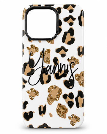Personalized Name Custom Gift for Her/Women, Leopard Pattern Case Cove for iPhone 17 Pro Max, 16 Pro Max, iPhone 15/14/13 Text Customized Case Cover