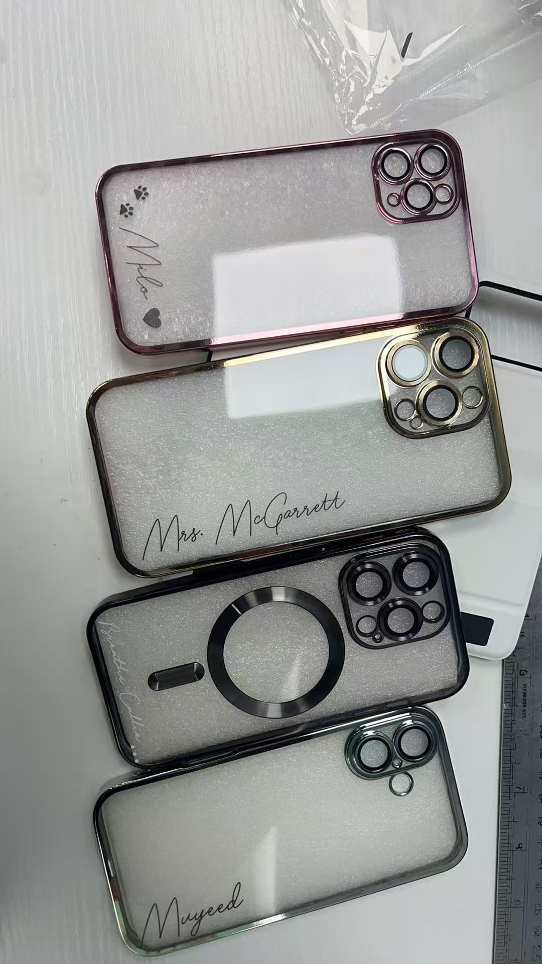 Personalized Name Custom iPhone TPU Case Cover with Electroplated Edge