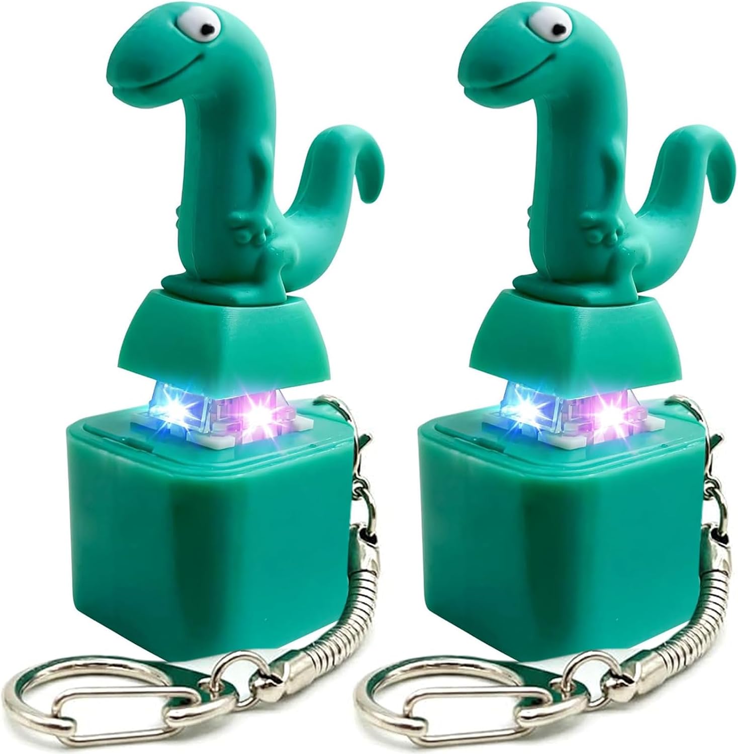 Cute Duck/ Frog/ Screaming Chicken/ Lizard Fidget Keychain Toy with LED Light & Sound, Fun Stress Relief Clicker Gift for Kids, Teens & Adults
