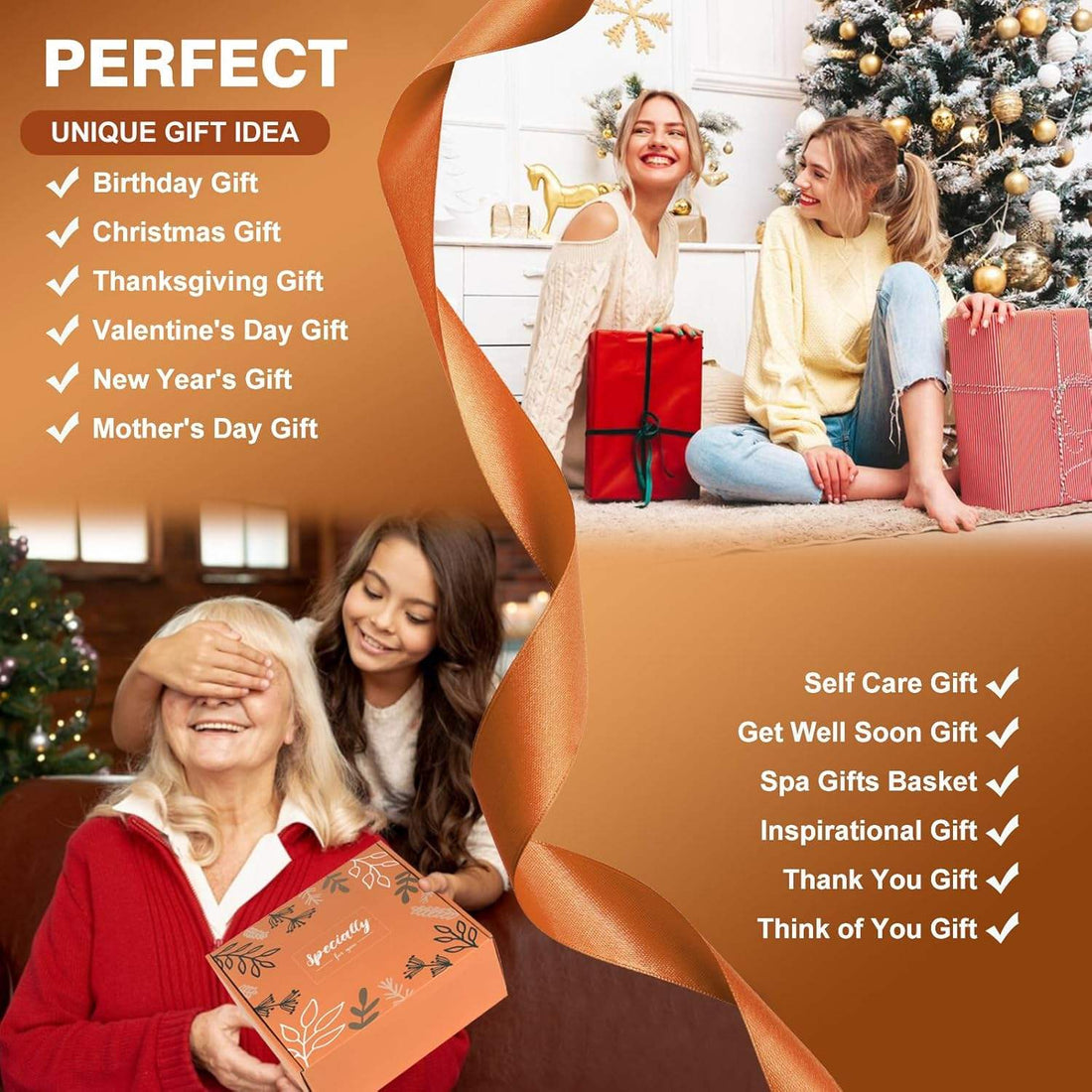 Whosale Mum Wife Sister Friend Girlfriend Orange Classic Fashion Trend Relaxing Spa Mothers Day Birthday Christmas Gifts Baskets