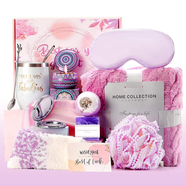 Factory Wholesale Women's Birthday Spa Gift Basket with Luxury Blanket-for Mom Sister Friend or Mother's Day Gift Novelty Present