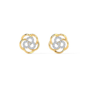 Floweret Cluster Diamond Stud Earrings